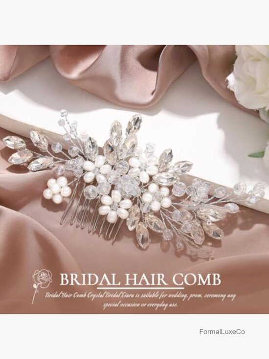 Pearl Rhinestone Hair Comb Bridal Wedding Hairpiece Updo Accessory main image 6